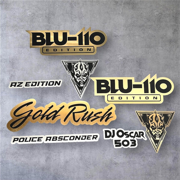 Custom Car Name Emblem Badge - Brushed GOLD & SILVER