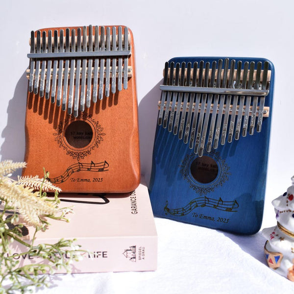 17-Key Personalized Kalimba | African Thumb Piano with Engraving