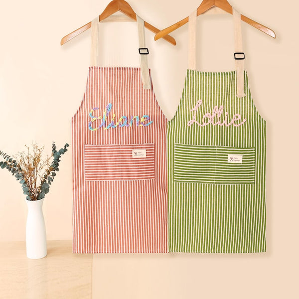 Personalized Hand-Embroidered Apron,Personalized Apron, Kitchen Apron