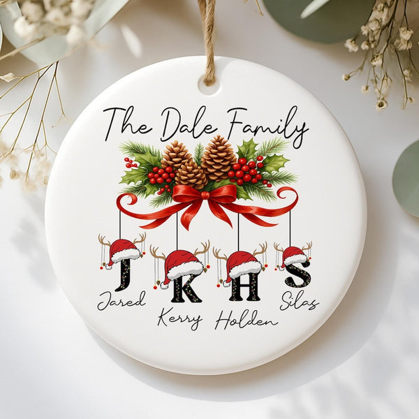Custom Family Christmas Ornament, Personalized Name Ornament