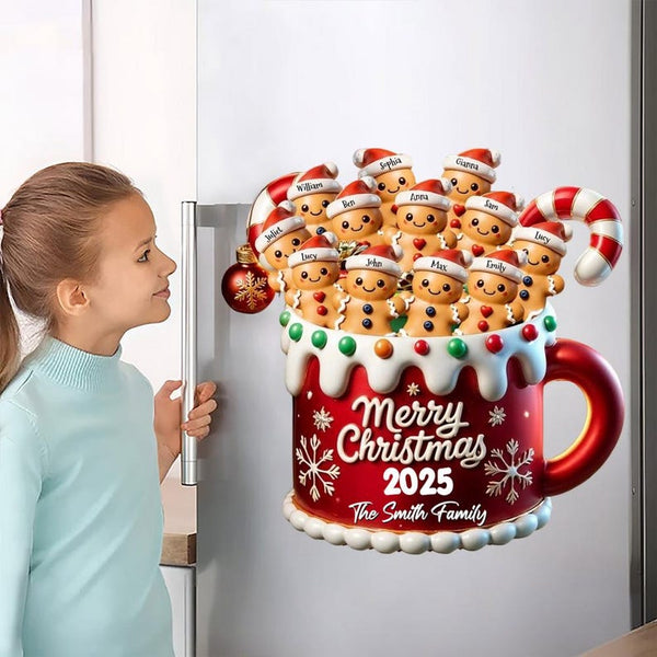 Merry Christmas - Personalized Gingerbread Family Decal, Gingerbread Decal