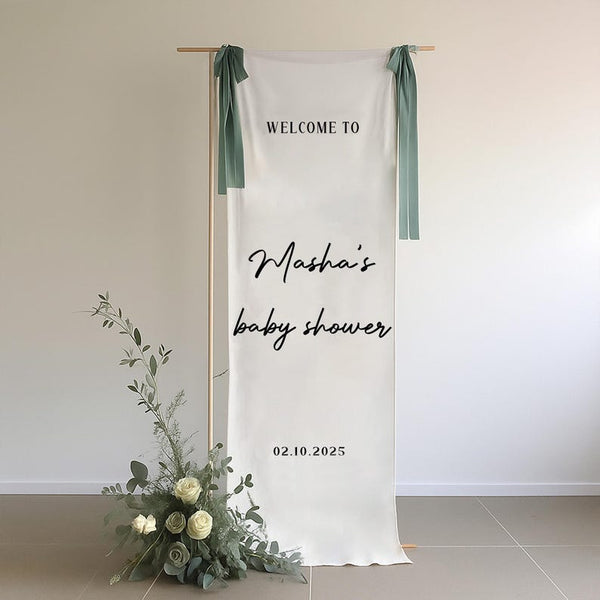 Custom Baby Shower Sign, Fabric Baby Shower Sign, Hello Baby Sign