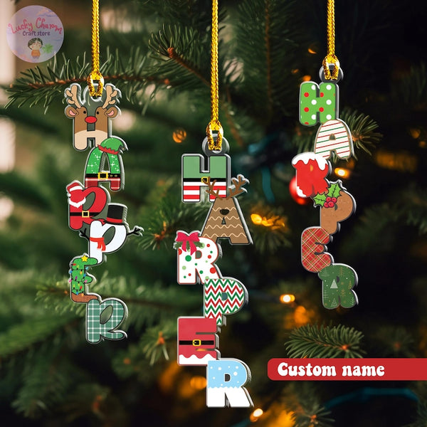 Personalized Christmas Name Letter Ornament 2025,