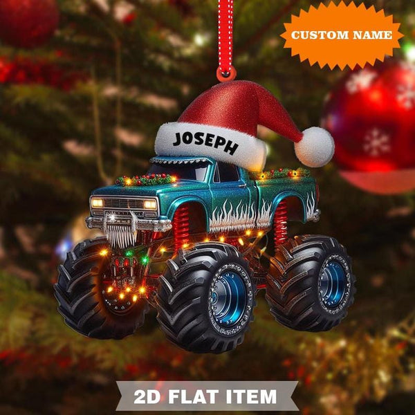 Personalized Monster Truck Christmas Ornament, Truck Ornament