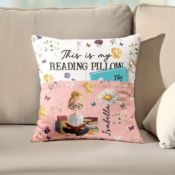 Birth Flower Book Lovers - Personalized Pocket Pillow