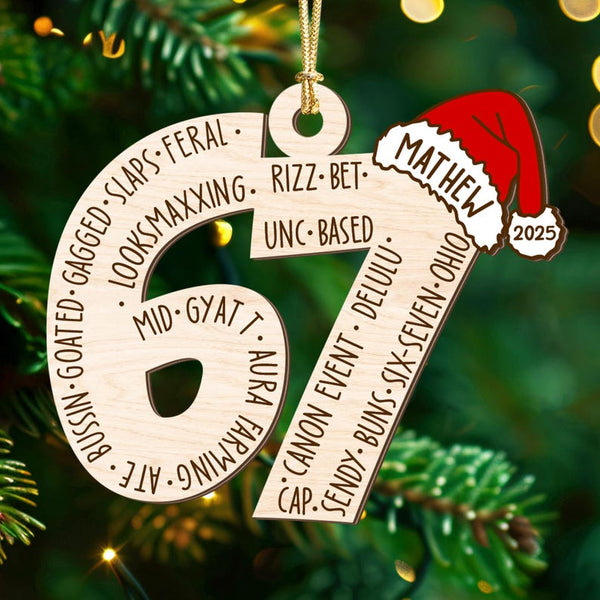 Custom Six Seven Ornament, Teen Slang Ornament, Funny Teenager Ornament