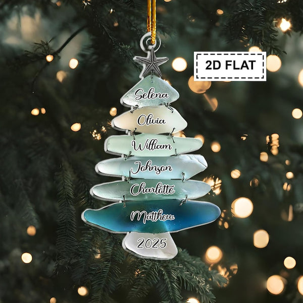 2D Flat Personalized Family Tree Ornament