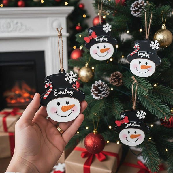 Personalized Snowman Family Ornament, Grandma Grandpa & Grandkids Christmas