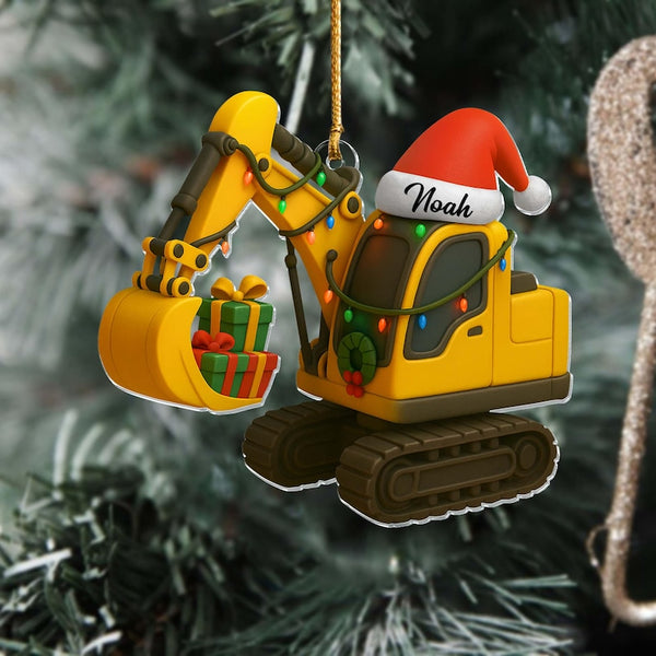 Personalized Excavator Acrylic Ornament
