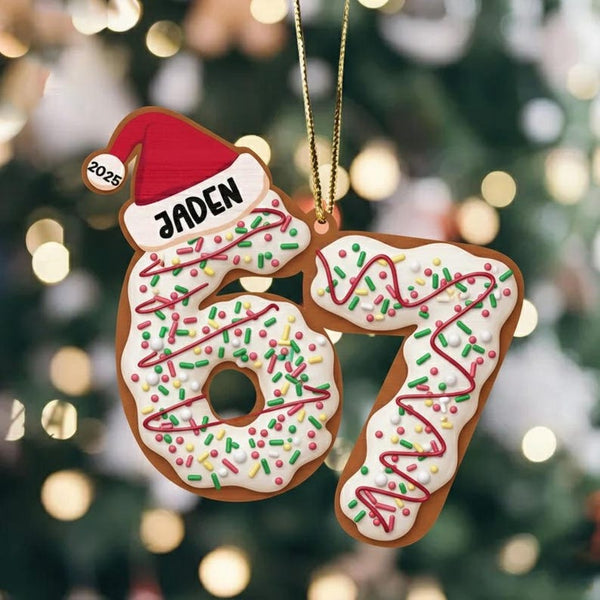 Custom Six Seven Ornament, Teen Slang Funny Tree Decor