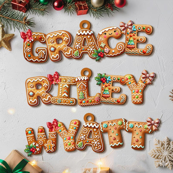 Custom Christmas Alphabet Ornament, Kids Name Ornament