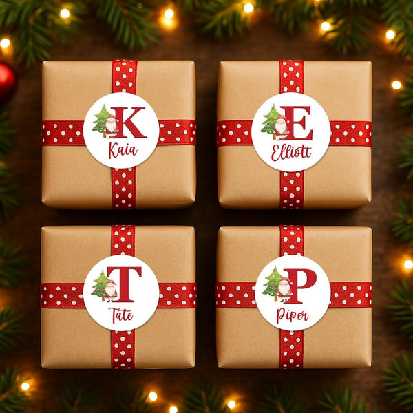 Personalized Christmas Gift Stickers – Custom Initial Name Labels