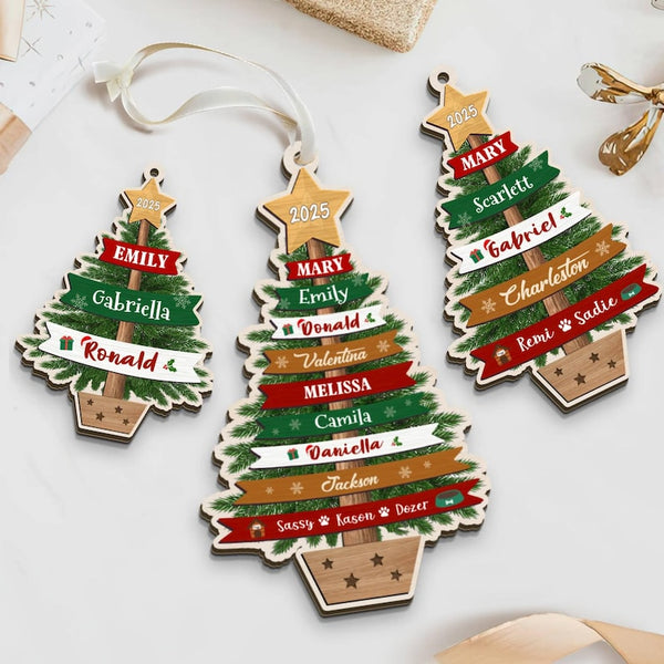 Personalized Large Family Christmas Ornament 2025