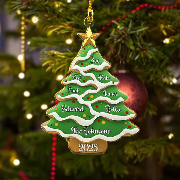 Personalized Family Christmas Ornament, Custom Family Tree Ornament\