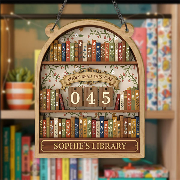 Vintage Book Tracker Sign, Personalized Reading Tracker, Library Decor, Book Lover Gift