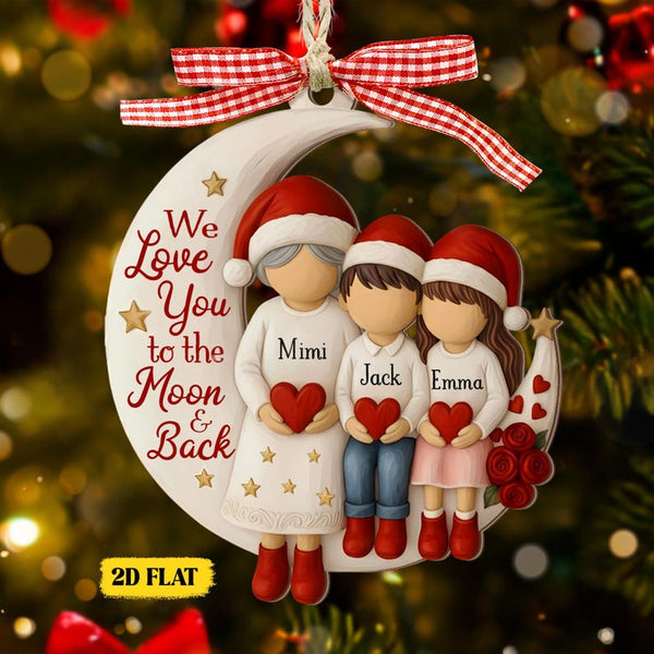 Custom Grandma and Grandson Ornament, 1-6 Grandkids Gift