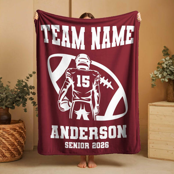 Custom Football Blanket, personalized Name Blanket