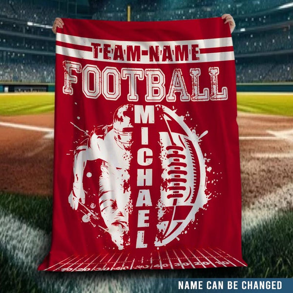 Custom Football Blanket with Name and Number