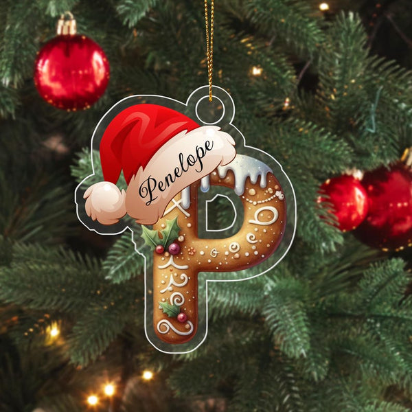 Personalized Gingerbread Letter Acrylic Ornament
