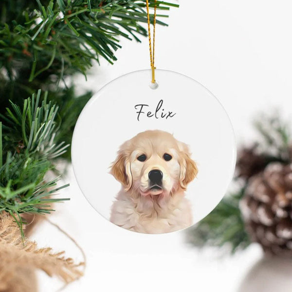 Personalized Christmas Pet Ornament Pet'S Cat'S Photo + Name