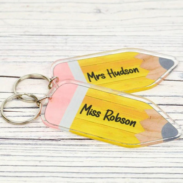 Personalised Teacher Pencil Keyring