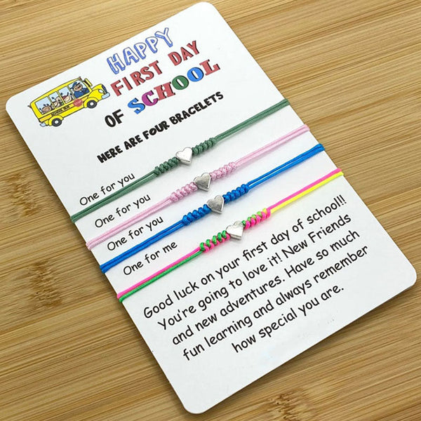 First Day of School Bracelets, Back to School Gift, Family Matching Bracelet Set