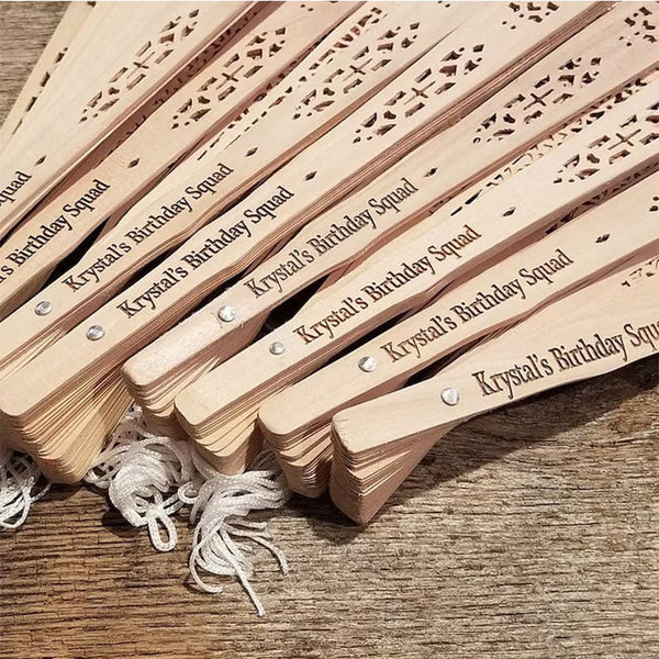 Personalized Sandalwood Wedding Fans